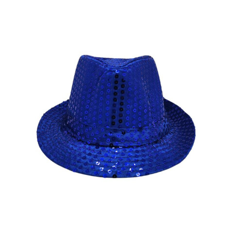 Sombrero Tipo Tango Lentejuelas con Luz Azul