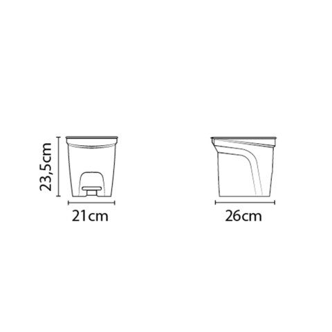 Papelera "COMPACT" 7 Lt. en polipropileno blanco -TRAMONTINA TD0432