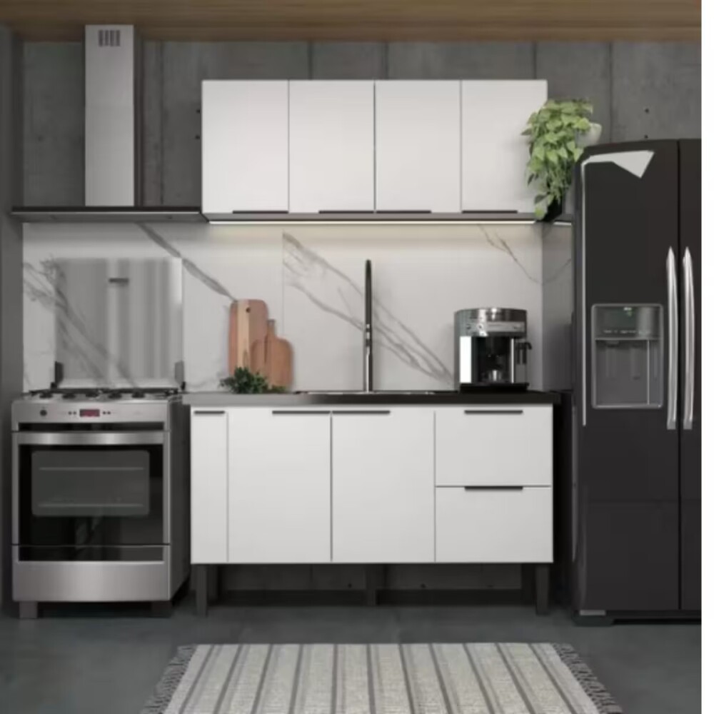 Mueble bajo mesada cocina Cisne 150cm blanco Cozimax Mueble Bajo Mesada Cocina Cisne 150cm Blanco Cozimax