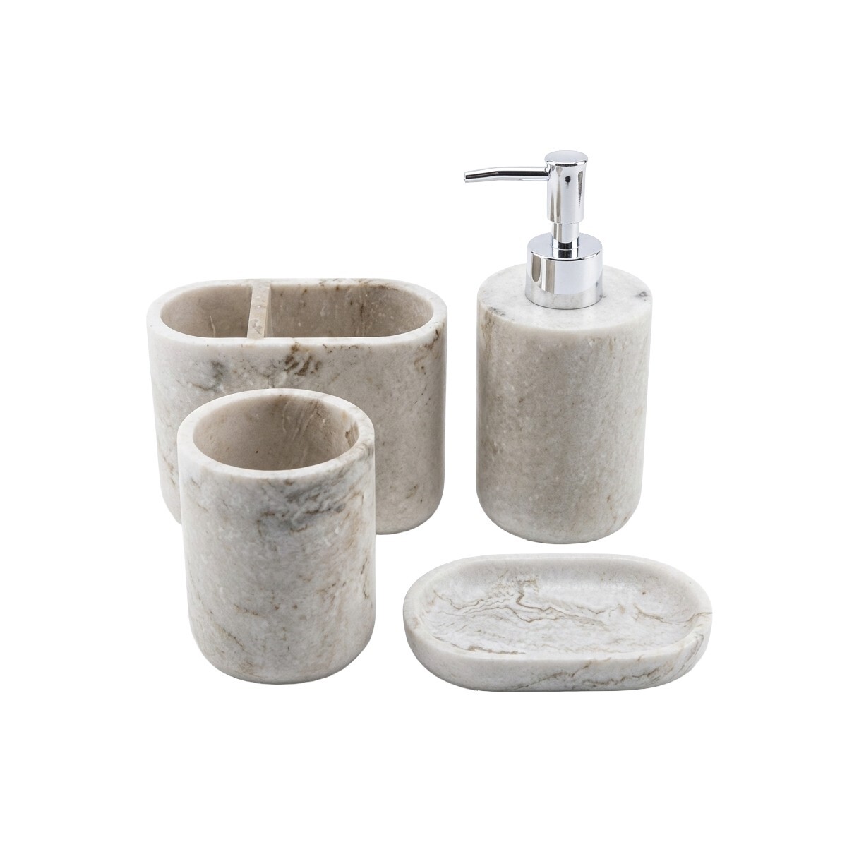 JGO DE ACCES BEIGE COMB P/BAÑO 4PZAS 