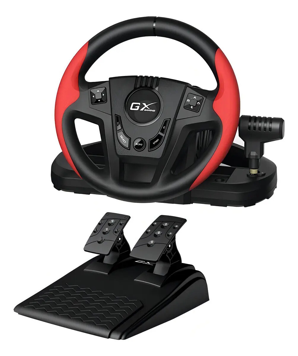 Volante Genius Speedmaster Con Pedales Y Palanca De Cambios - VOLANTE GENIUS SPEEDMASTER 270º 
