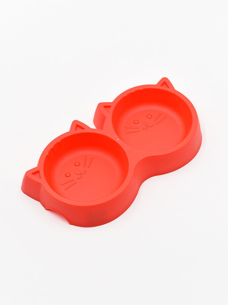 PLATO DOBLE PARA MASCOTA ROJO