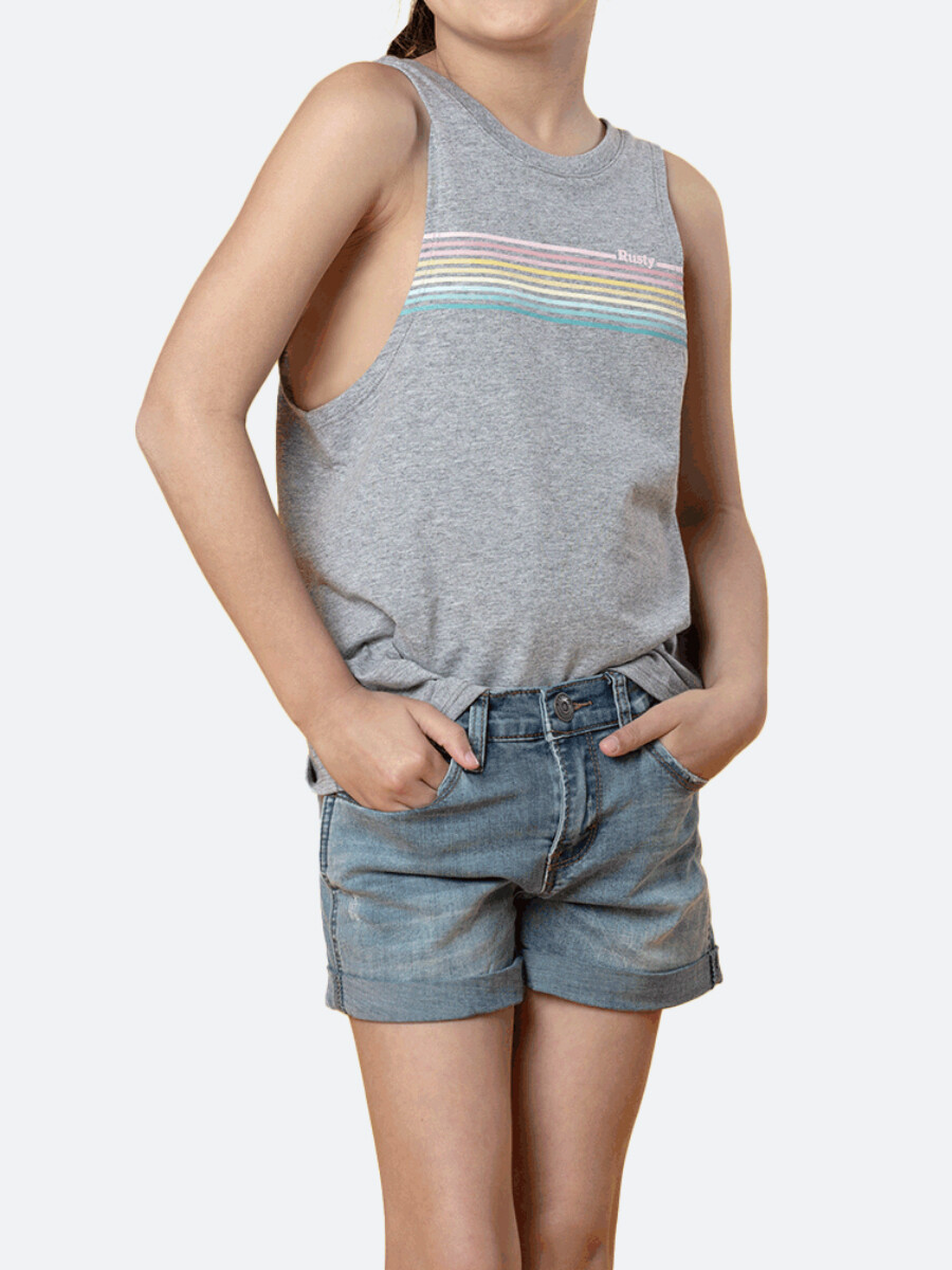 MUSCULOSA CRASS GIRLS RUSTY - Gris Claro 