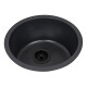 Pileta Cuarzo Redonda Negro Mate 46X46X20 Cm
