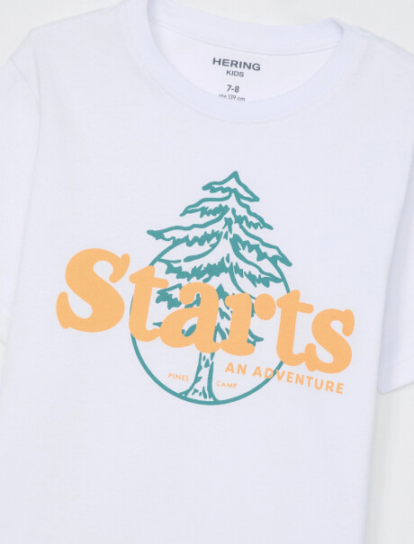 CAMISETA DE NIÑO MANGA CORTA ESTAMPADA BLANCO