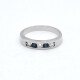 Anillo En Oro 18K Blanco, Zafiros Y Brillantes Anillo En Oro 18K Blanco, Zafiros Y Brillantes