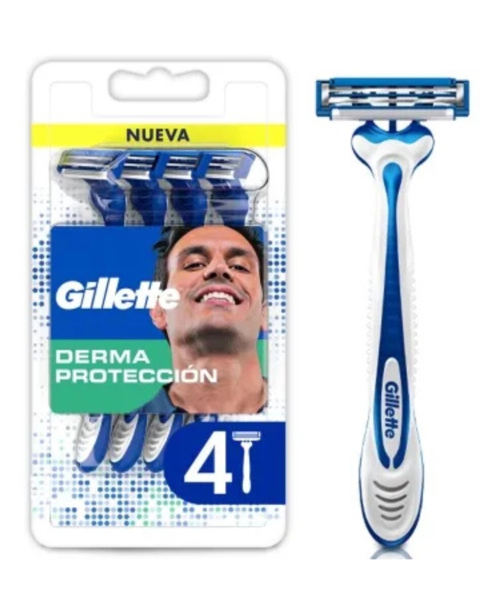GILLETTE DERMA PROTECCION MAQUINAS 4 UNIDADES 