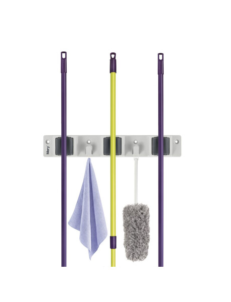SOPORTE TRIPLE P/ESCOBAS Y PALOS 26X4.2X4CM SOPORTE TRIPLE P/ESCOBAS Y PALOS 26X4.2X4CM