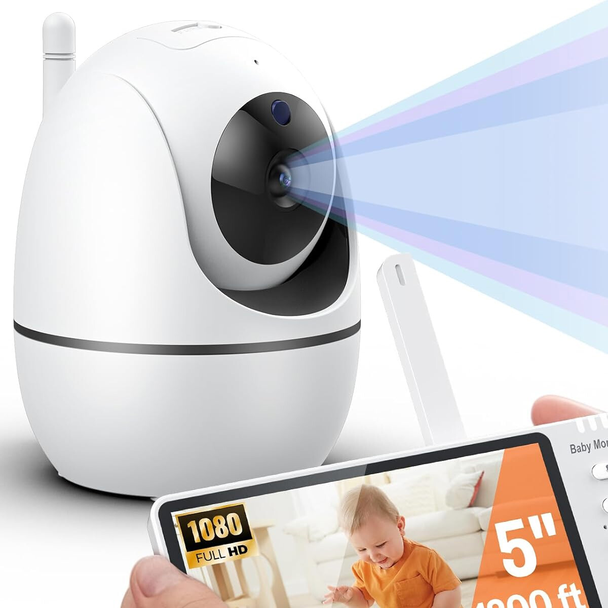 Baby Call con cámara ABDtech 5" HD Visión Nocturna 