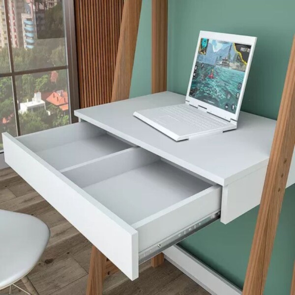 ESCRITORIO 1 CAJON + ESTANTERIA URBAN - BLANCO/CASTAÑO ESCRITORIO 1 CAJON + ESTANTERIA URBAN - BLANCO/CASTAÑO