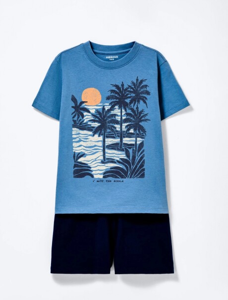 CONJUNTO INFANTIL CON ESTAMPA AZUL