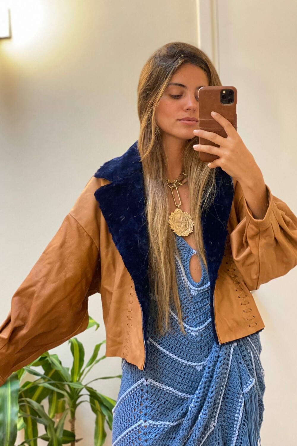 Campera Furor Camel Corderito Azul
