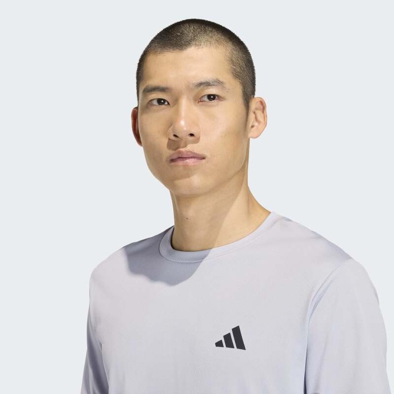 Remera Adidas Workout Essentials Base 3 Rayas Gris