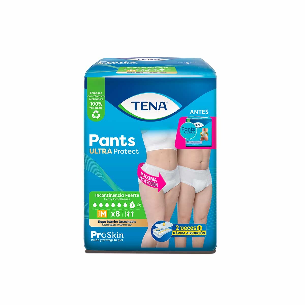 TENA PANTS ULTRA MED X 8 UNID 