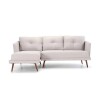 Sofá Con Chaise Triunfo - 3 Cuerpos Beige - Derecho
