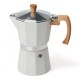 Cafetera Italiana Espresso 6 Tazas Aluminio Blanco