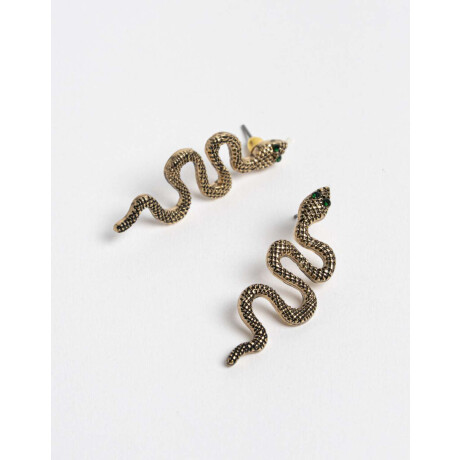 Aros Colgantes Cortos Serpiente Dorado