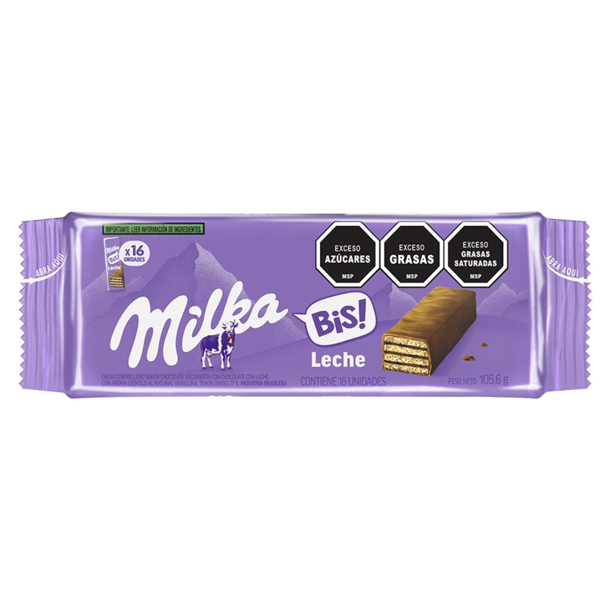 Tableta de Chocolate con Leche Milka Bis 105G 