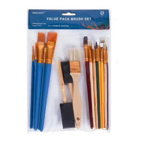 Set 25 Pinceles Estuche Sinoart B0058 001