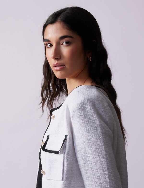 Chaqueta Tweed BLANCO/NEGRO