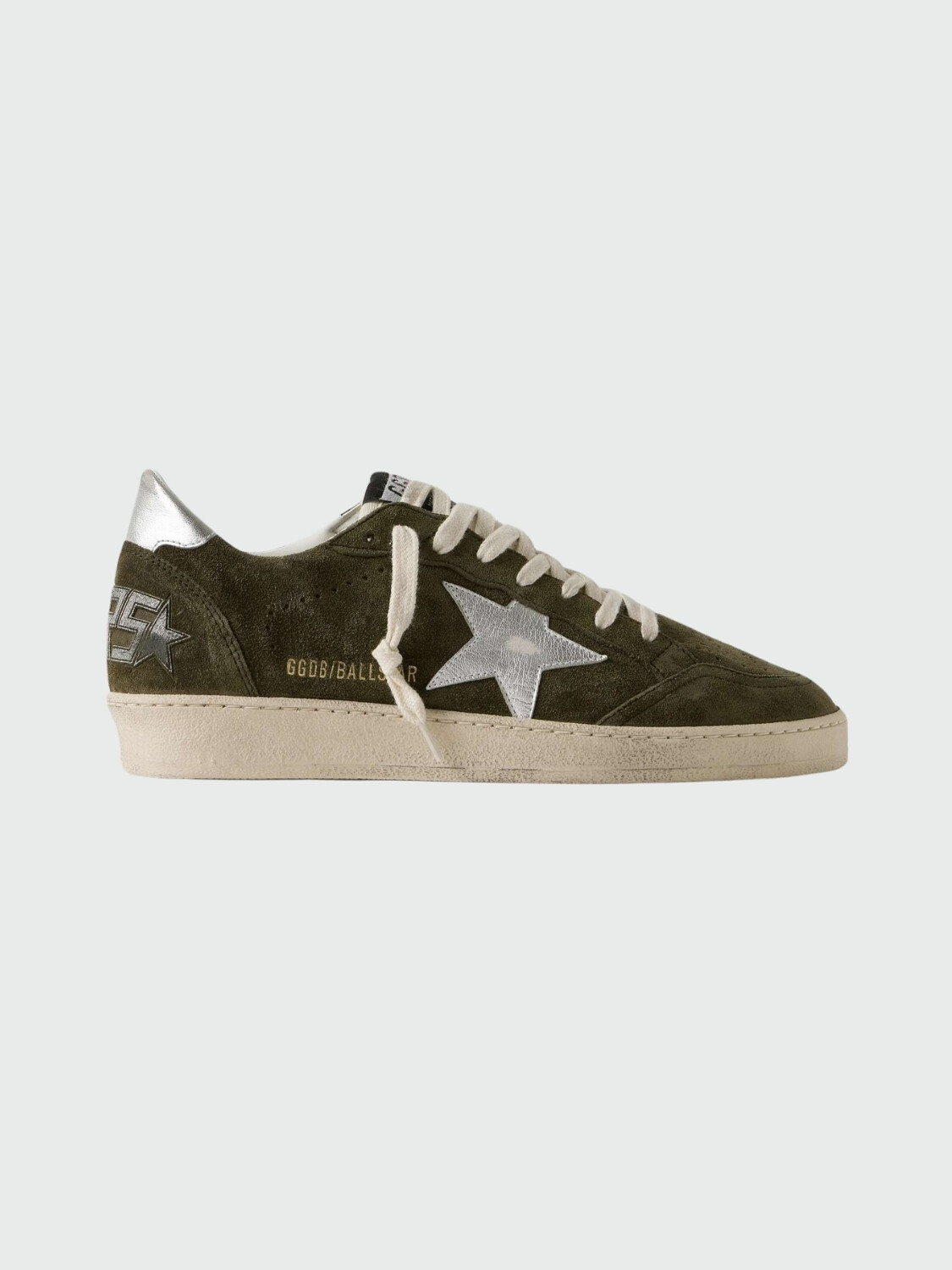 Golden Goose-Championes de gamuza acordonados, Ball star Verde