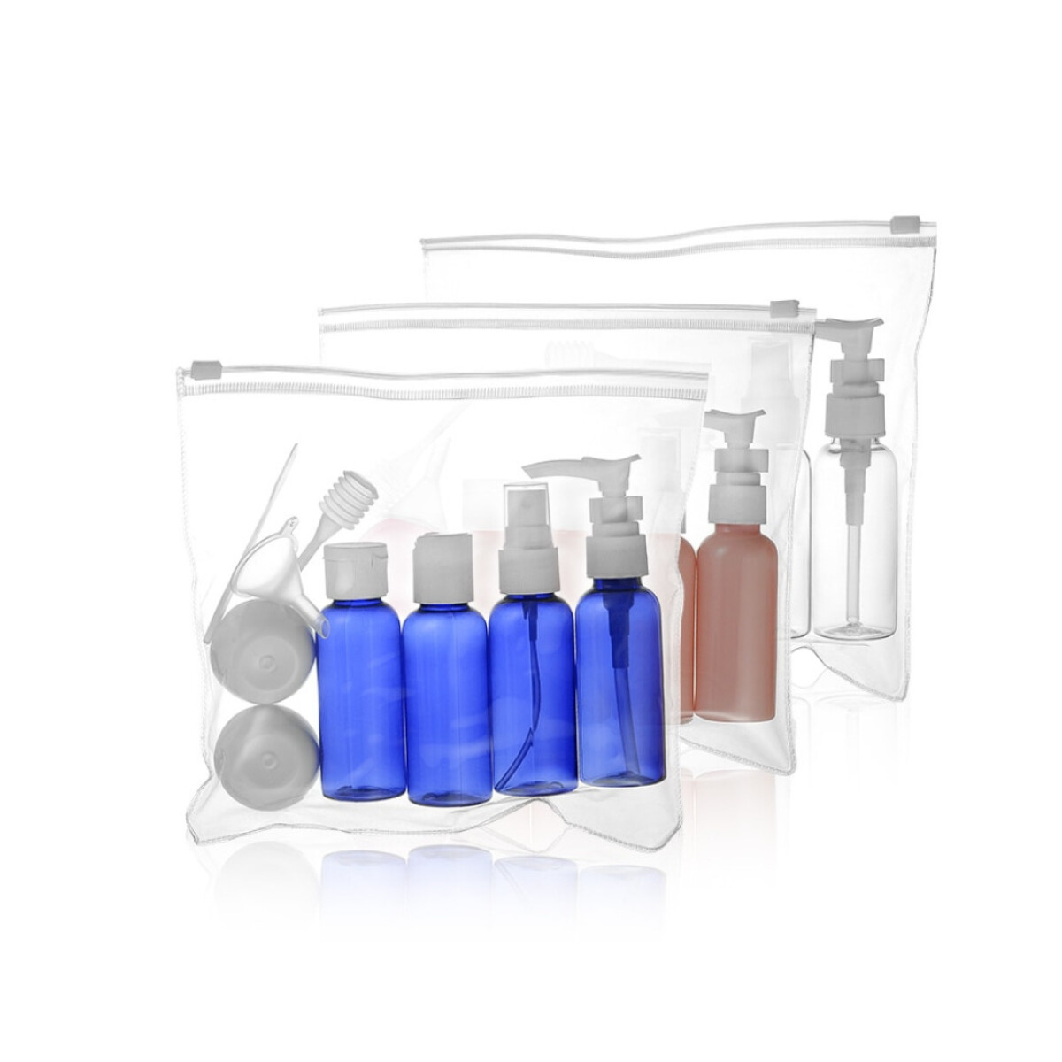 Kit Organizador Botellas Frascos Para Viaje Cosméticos 
