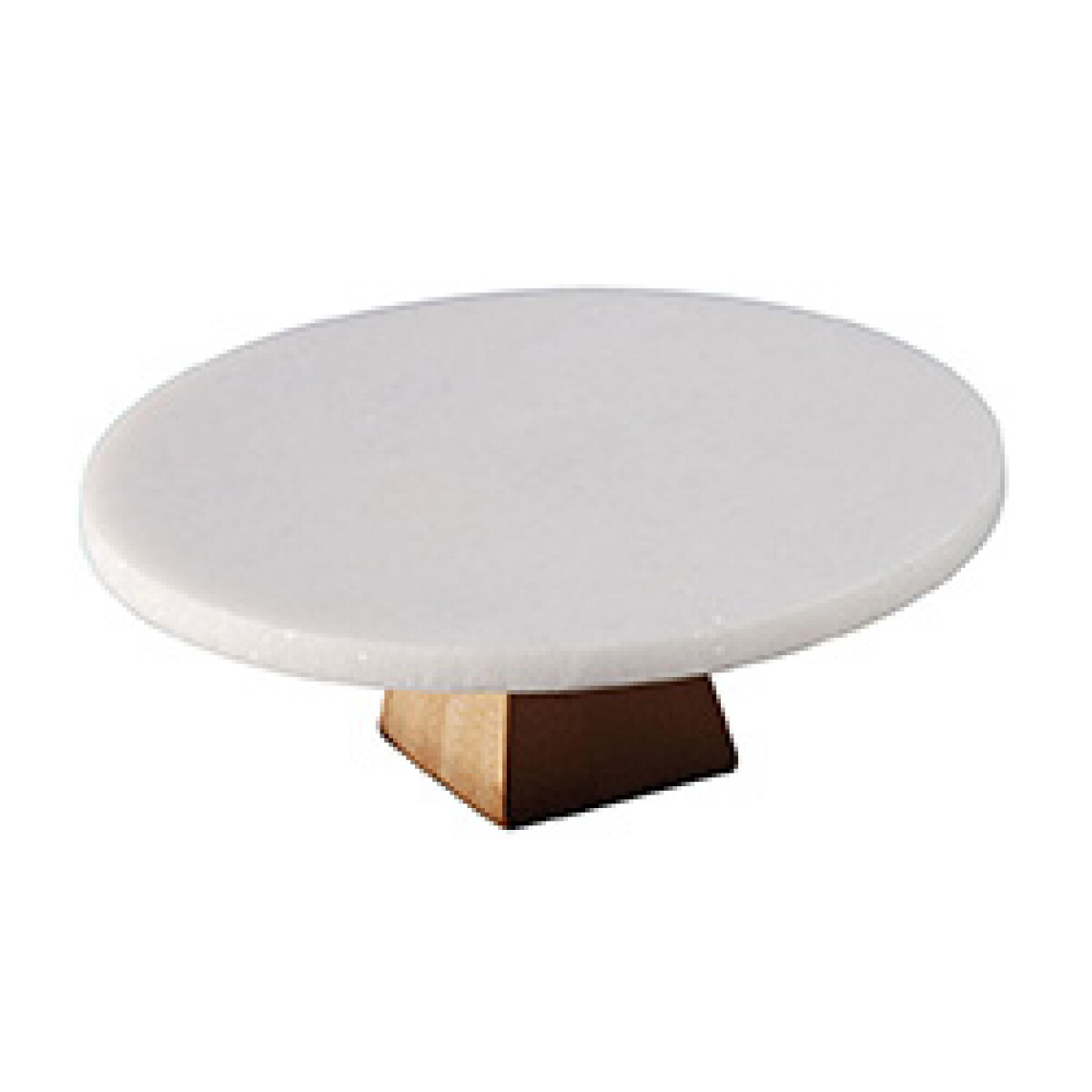 PLATO CON PIE MARMOL/BAMBOO D20x7CM BLANCO/NATURAL 