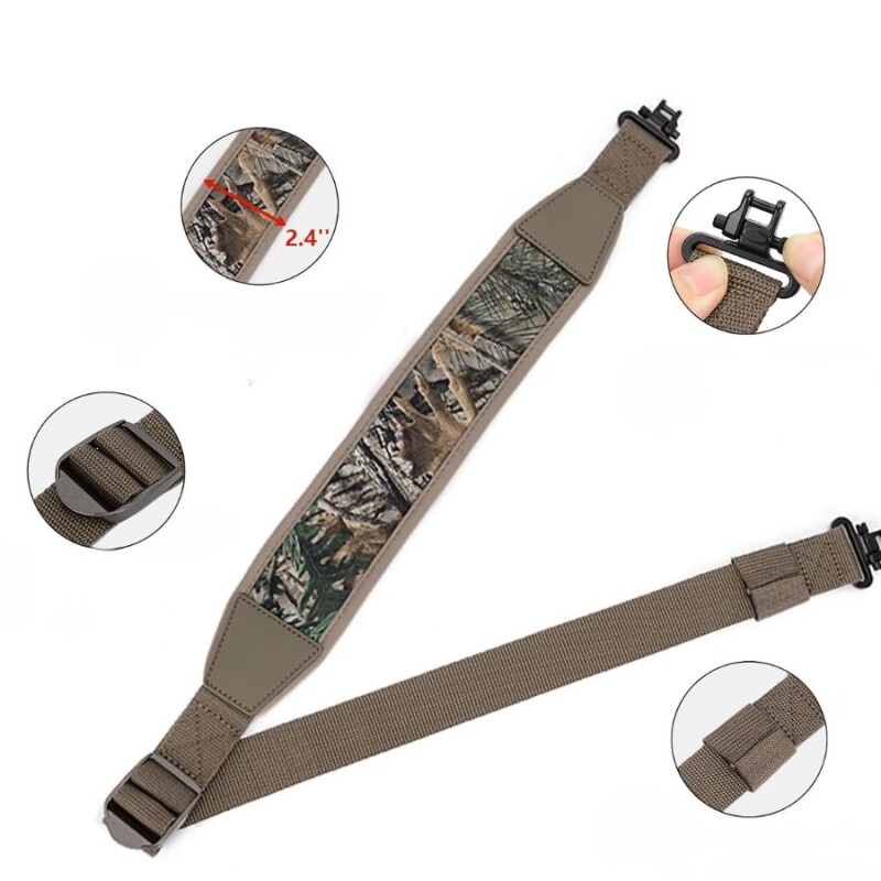 Correa Rifle 2 Puntos Hombrera Acolchada Antideslizante Longitud Ajustable Correa Rifle 2 Puntos Hombrera Acolchada Antideslizante Longitud Ajustable