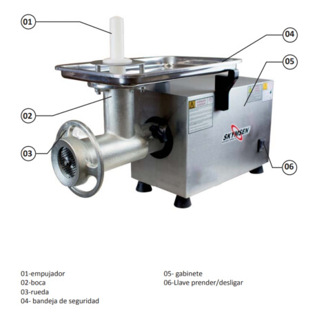 Picadora de Carne Buje 98 de Acero Inoxidable 450 kg Picadora de Carne Buje 98 de Acero Inoxidable 450 kg