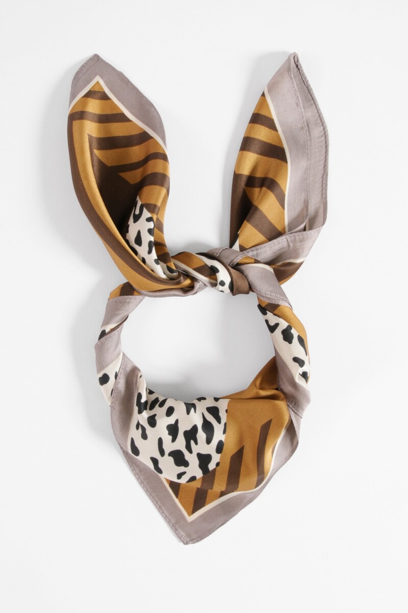 Pañuelo geometrico animal print multicolor