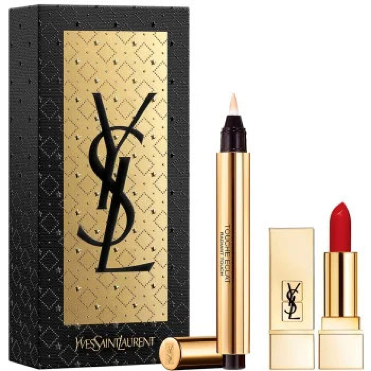 Cofre Ysl Touche Eclat + Rouge Pur Couture 