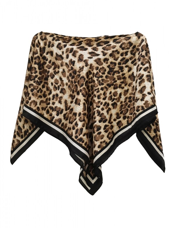 Poncho Saten Animal Print MULTI/MARRON