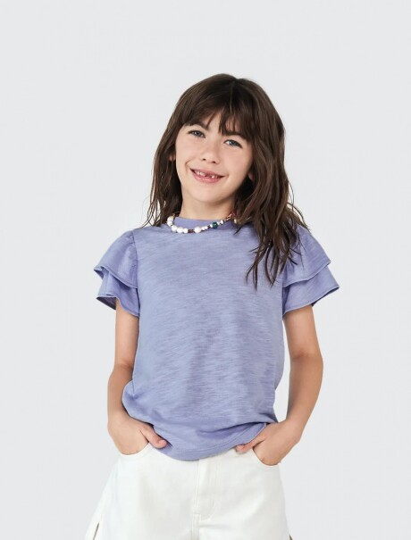 BLUSA INFANTIL CON VOLADOS VIOLETA