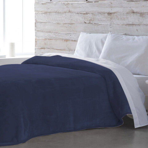 Frazada Flannel 1 Plazas Home Class 150 x 240 cm AZUL MARINO