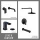 JUEGO DE GRIFERIA DUCHA EMBUTIDA LAVATORIO DE PARED Y BIDET NEGRO