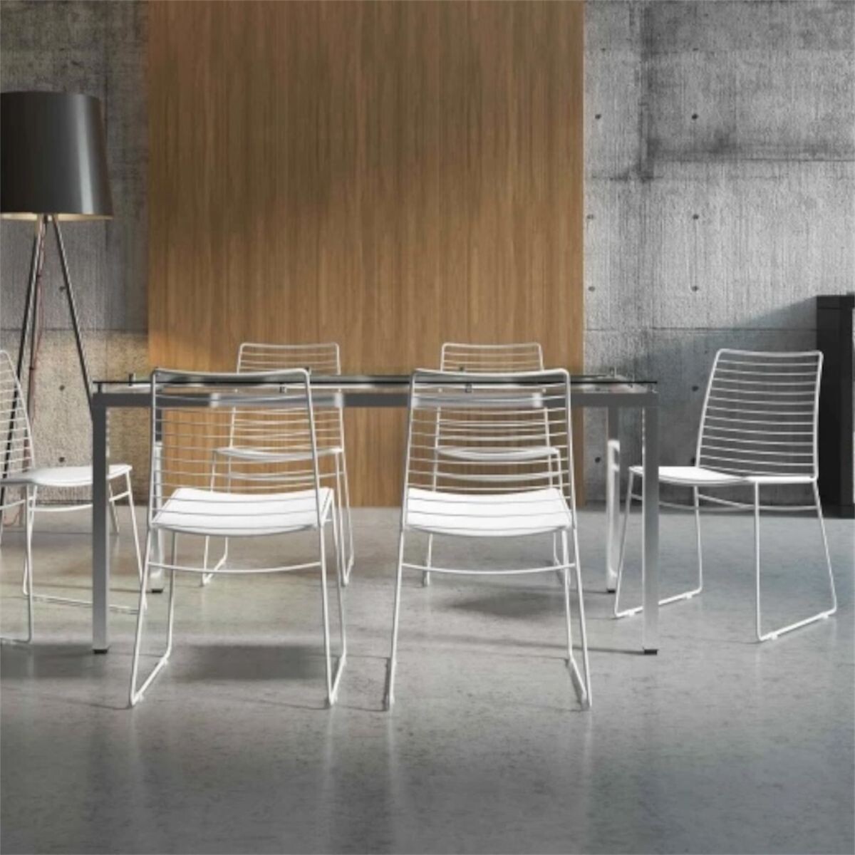 Silla Metálica de Diseño Moderna para Interior y Exterior- Blanca 