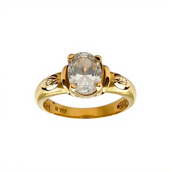 Anillo Solitario-Oro bajo-Piedra Zirconia-AN8096 conpiedra