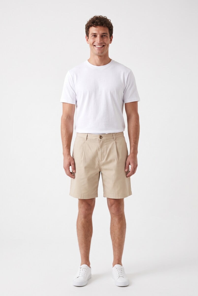 BERMUDA SQARO - BEIGE CLARO 