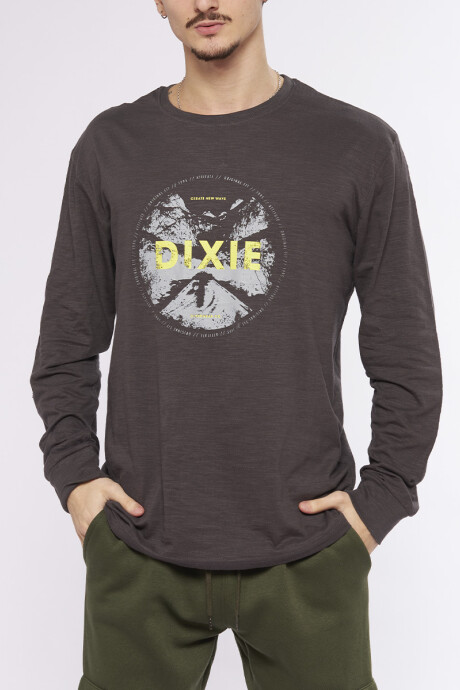 T-SHIRT ML CREATE DIXIE Gris