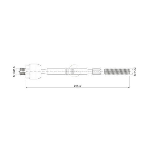 MATE DE DIRECCION FIAT UNO EVO 11/ DIR.HIDR. 16X1.5 14X2 255MM ZM MATE DE DIRECCION FIAT UNO EVO 11/ DIR.HIDR. 16X1.5 14X2 255MM ZM