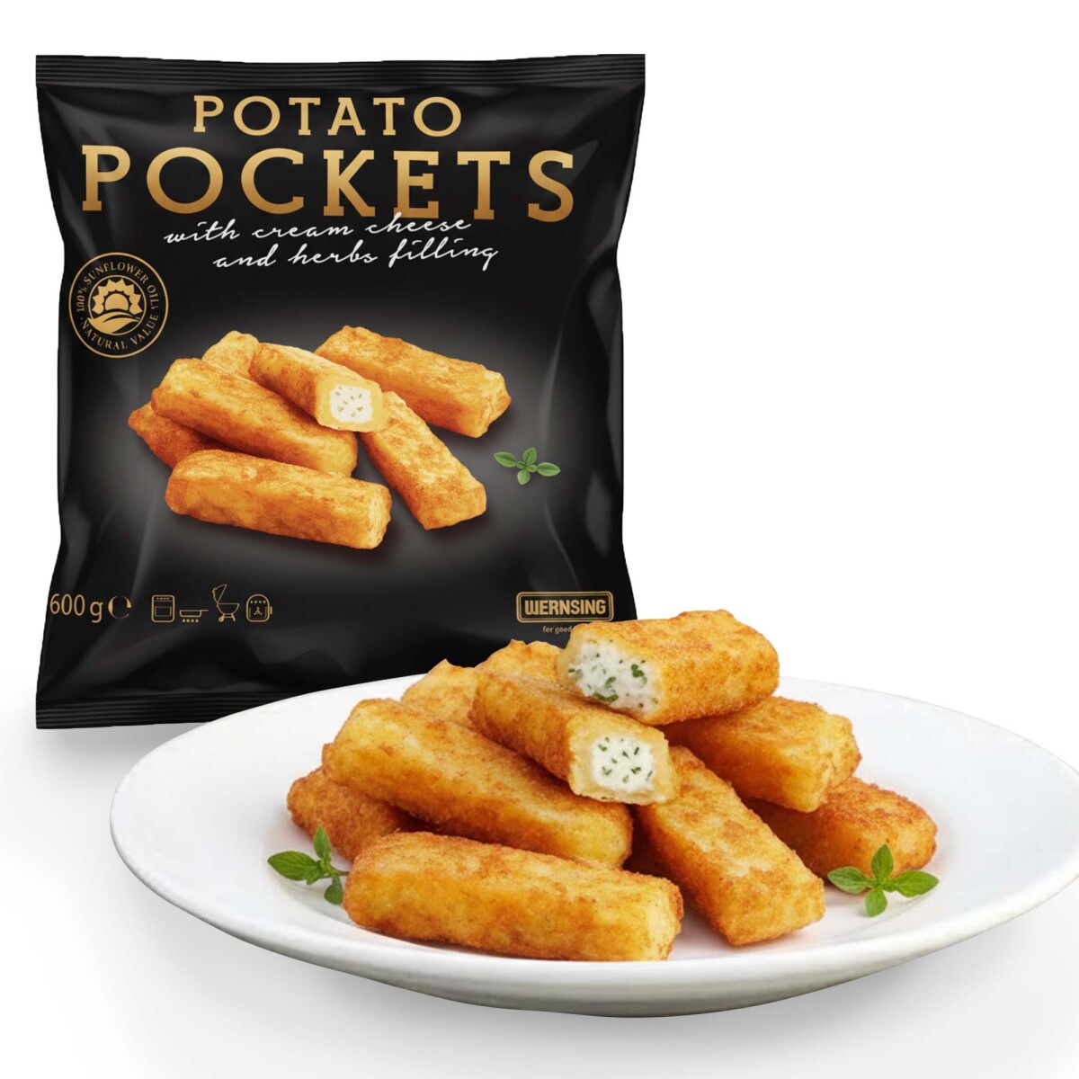 Bastones de Papa con Queso y Hierbas 600Grs 