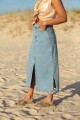 FALDA TANTA JEAN LONG Celeste