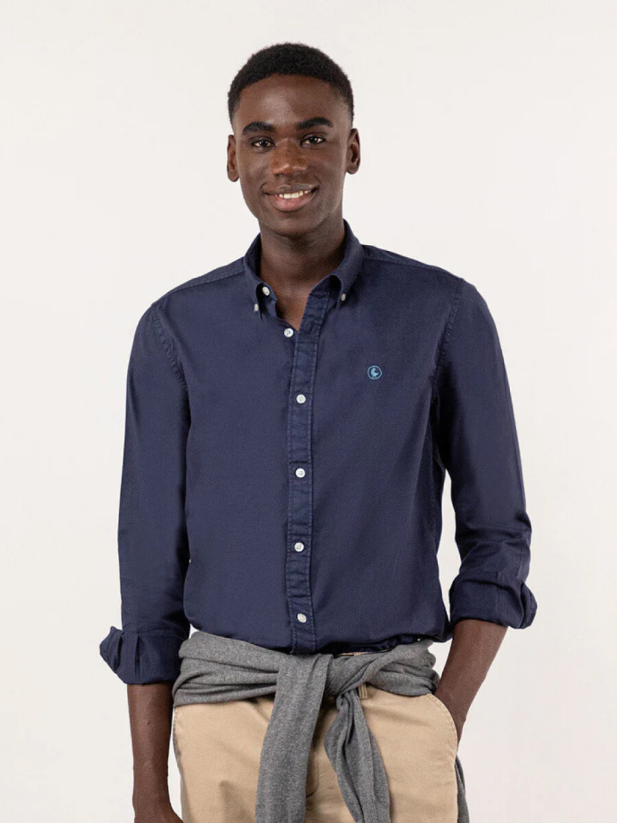 Camisa Garment Dyed - Marino 
