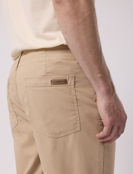 Pantalon lino beige