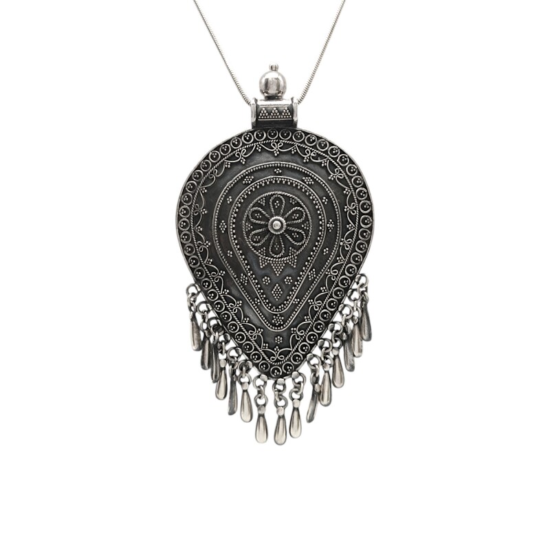 Dije hoja Hindu - Plata Tailandesa 925-Sin piedra-CP4585 sinpiedra