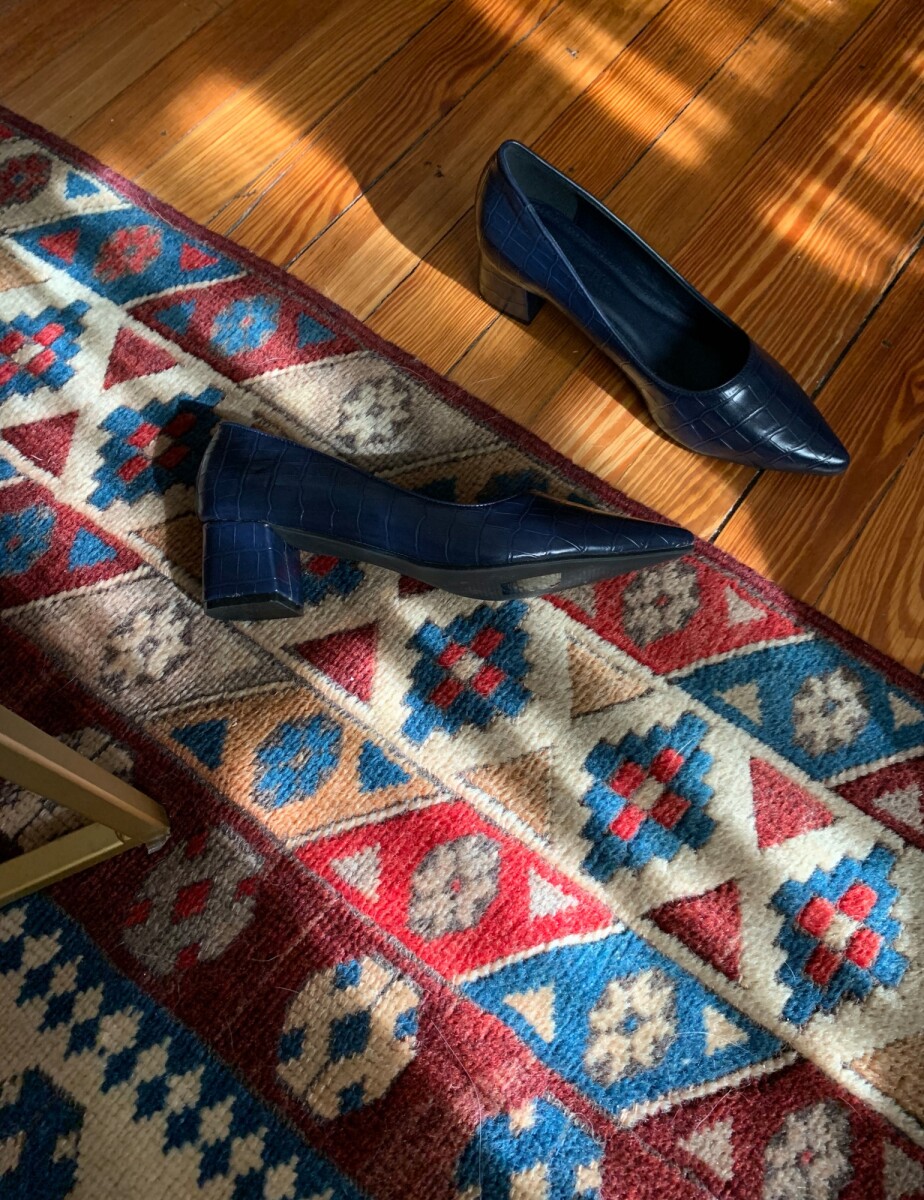 Zapato crocco con taco - azul marino 