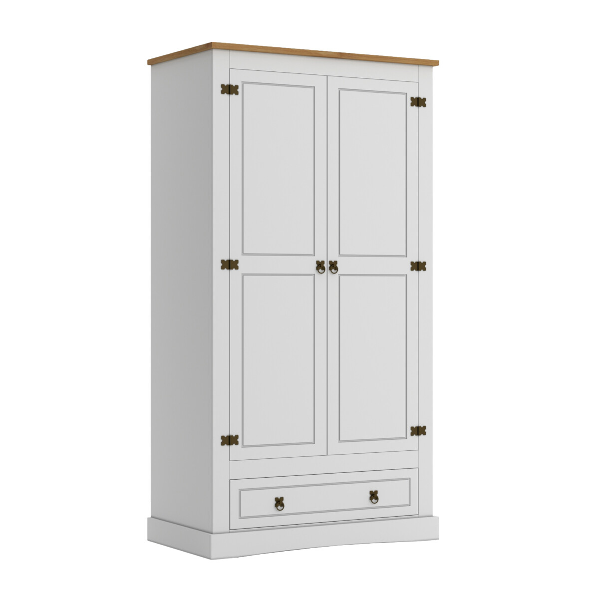 Ropero 2 puertas Madera maciza - Linea Mexicana - Blanco 