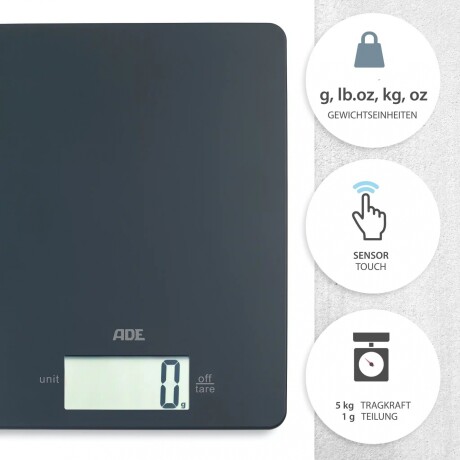 Balanza cocina digital Leonie Negra ADE Balanza cocina digital Leonie Negra ADE