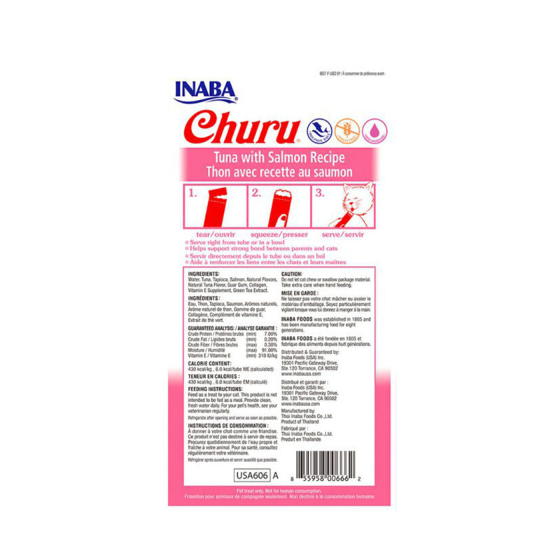 Churu atún con salmón, 4 tubos, 56grs