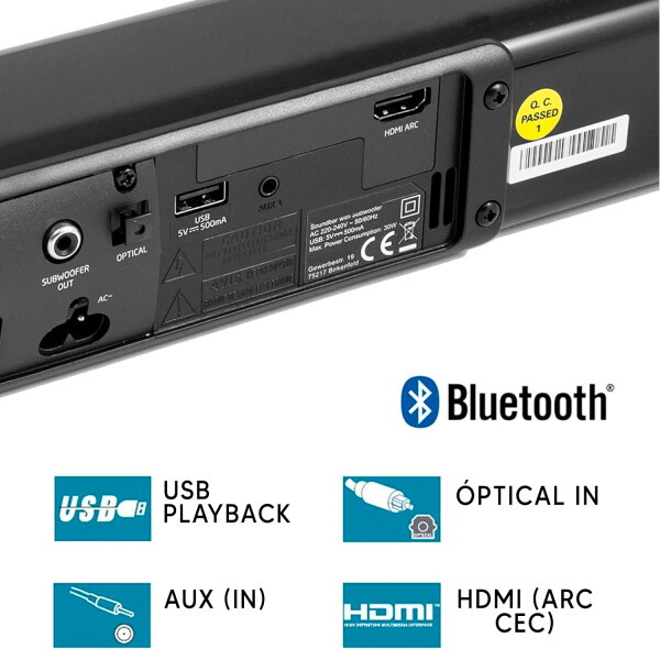Barra De Sonido Sharp Htsb117 Rms 50w BARRA SONIDO SHARP SB117 50W